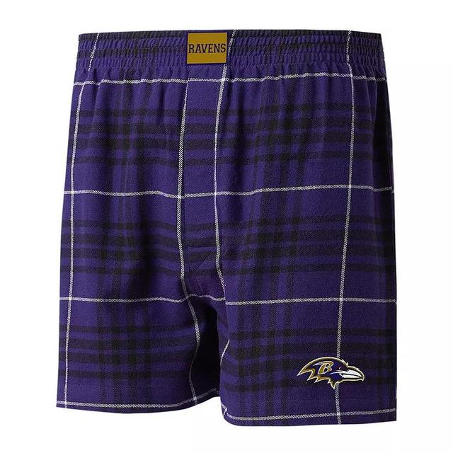 Mens Concepts Sport /Black Baltimore Ravens Concord Flannel Boxers Product Image