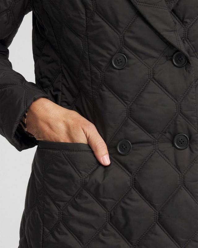 Nylon Quilted Double Breasted Blazer Product Image