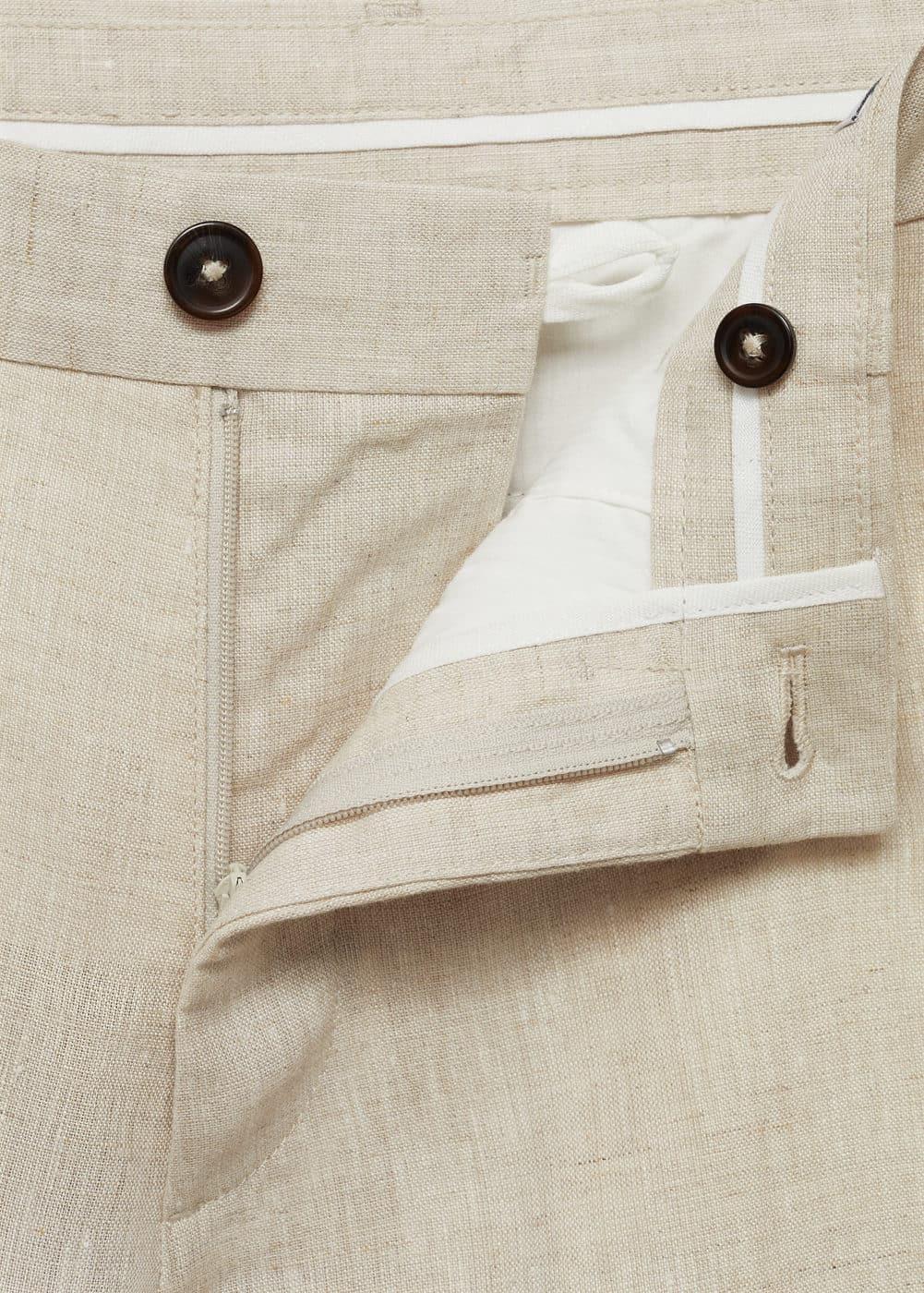 MANGO MAN - Slim fit 100% linen Bermuda shorts ecruMen Product Image