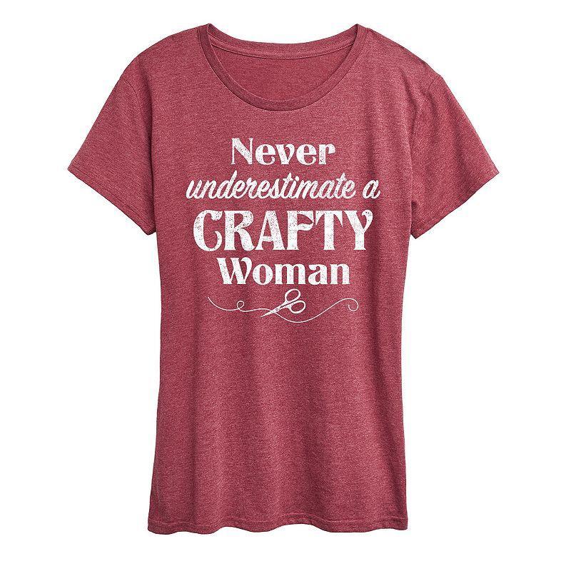 Womens A Crafty Woman Graphic Tee Heather Grey Product Image