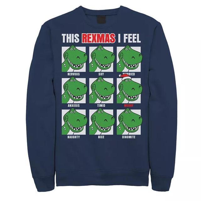 Disney / Pixars Toy Story Mens This Rexmas I Feel Christmas Sweatshirt Blue Product Image