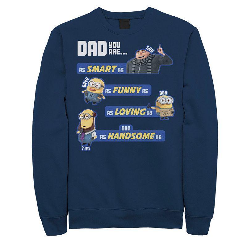 Mens Despicable Me Minions Awesome Dad Qualities Sweatshirt Blue Product Image