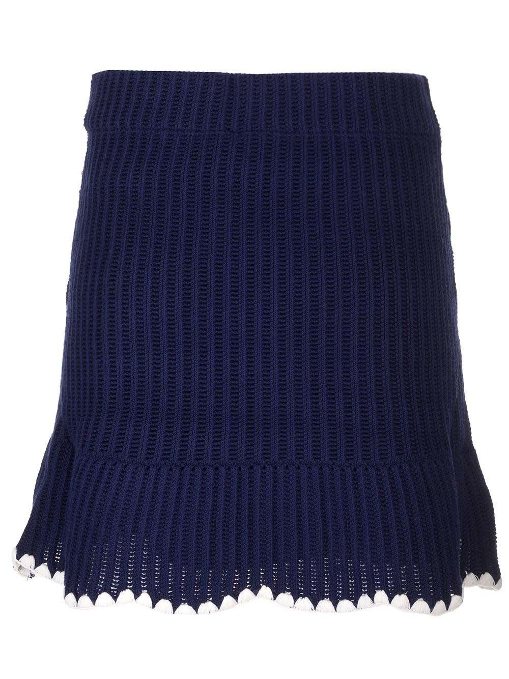 Dark Blue Crochet Skirt In Navy Product Image