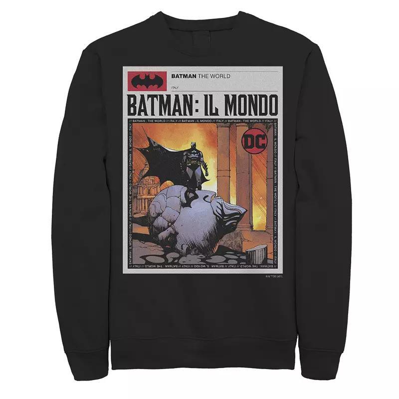 Mens Batman: Il Mondo Italy News Poster Sweatshirt, Boys Product Image