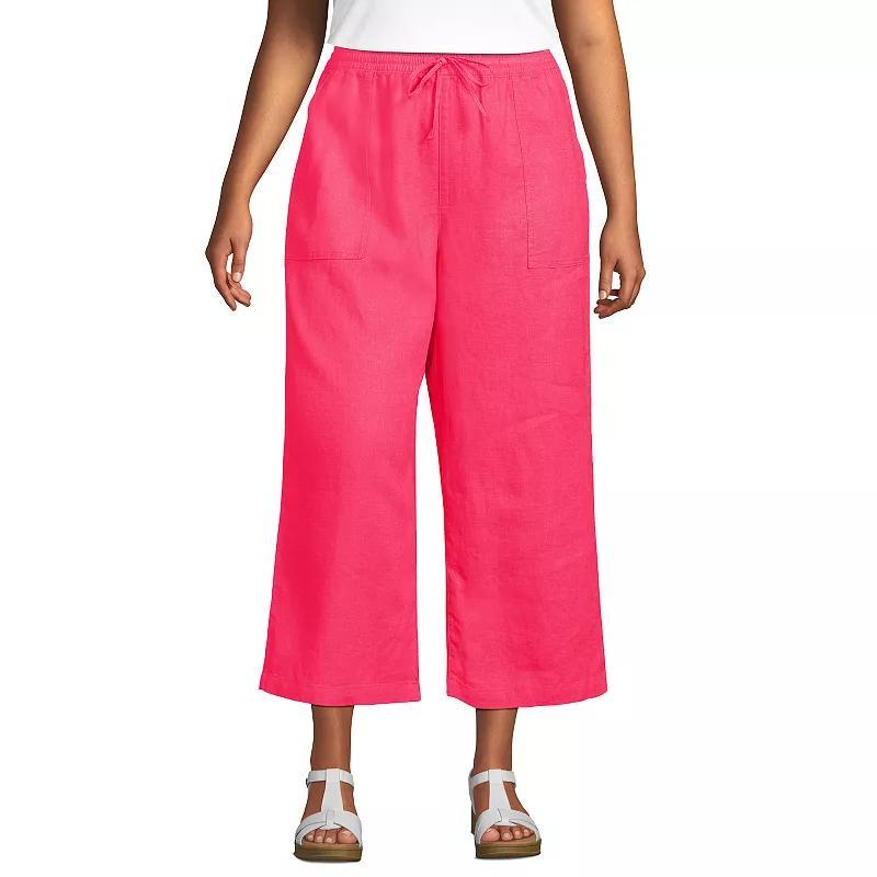 Plus Size Lands End High-Rise Wide Leg Crop Pants, Womens product image