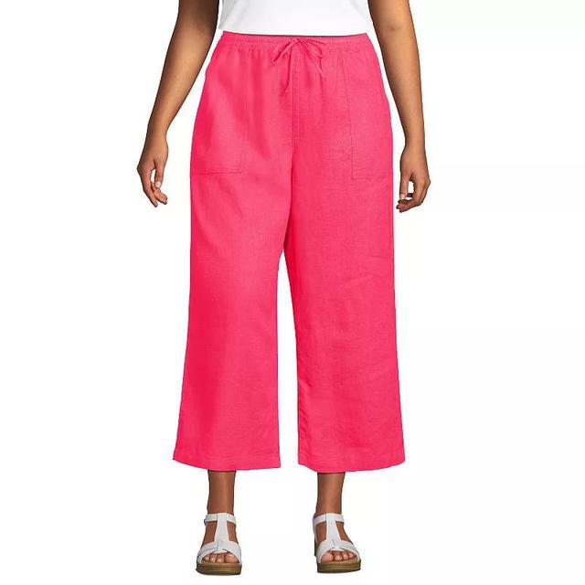 Plus Size Lands End High-Rise Wide Leg Crop Pants, Womens Product Image