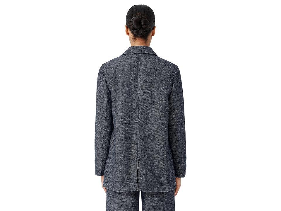 Eileen Fisher Long Blazer (Denim) Women's Clothing Product Image