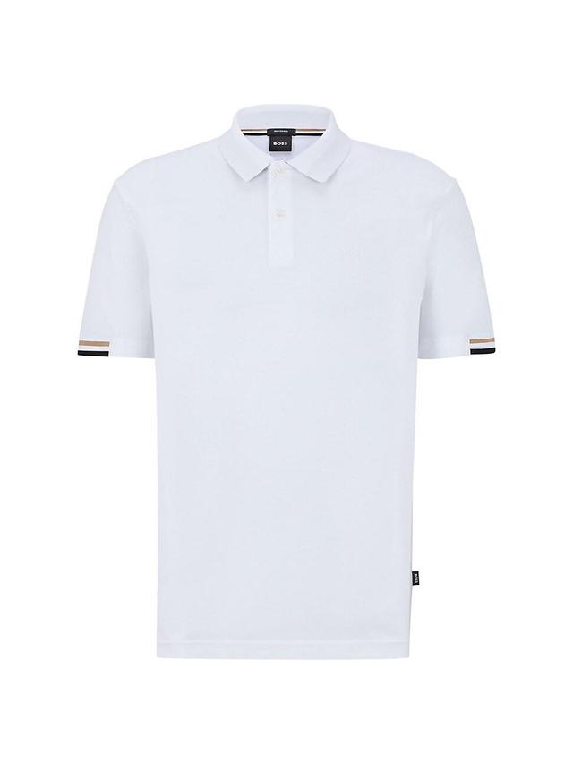 Mens Regular-Fit Polo Shirt With Rubberized Logo Product Image