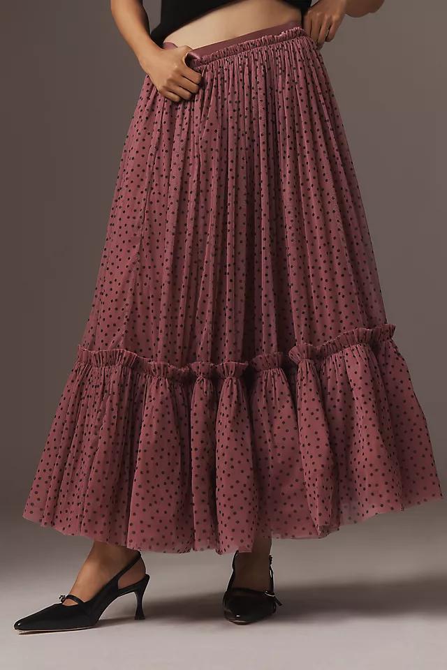 By Anthropologie Tiered Tulle Maxi Skirt Product Image