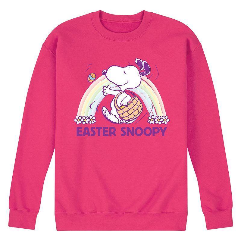 Mens Peanuts Easter Snoopy Rainbow Fleece Sweatshirt Product Image