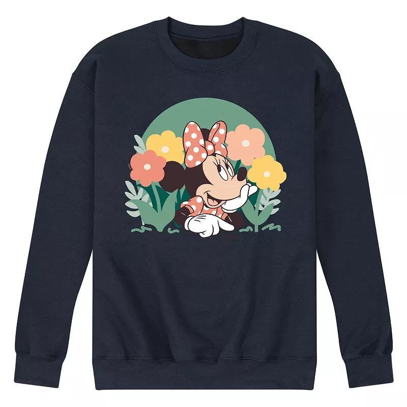 Disneys Minnie Mouse Mens Flowers Fleece Sweatshirt Product Image