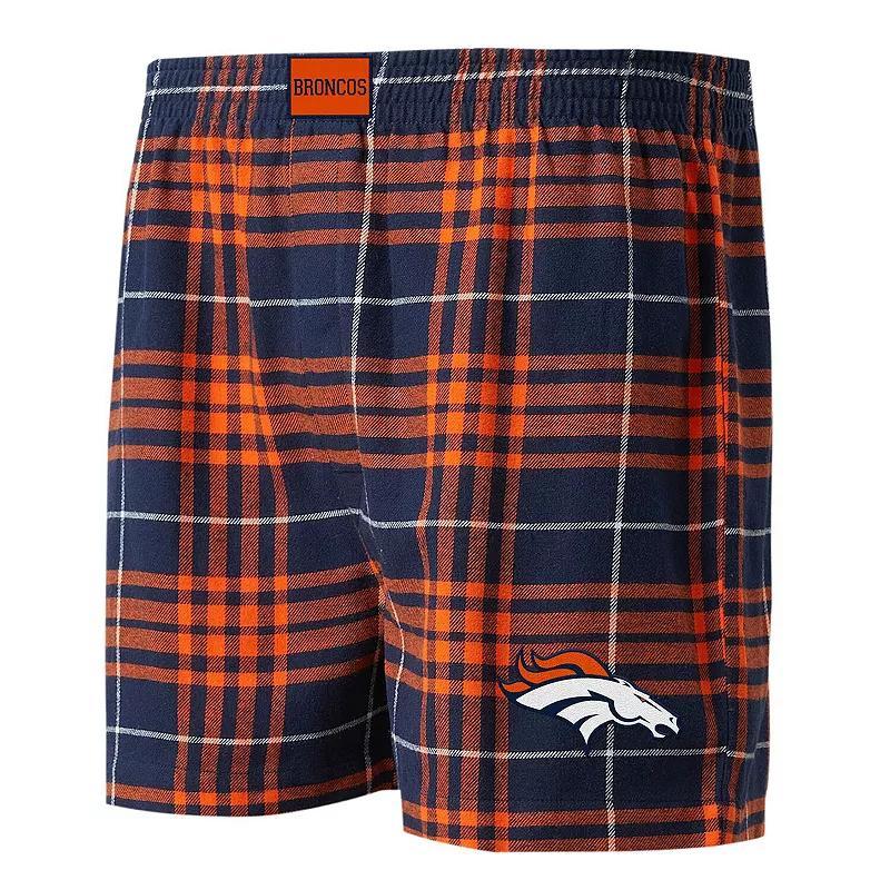 Mens Concepts Sport /Orange Denver Broncos Concord Flannel Boxers Blue Product Image