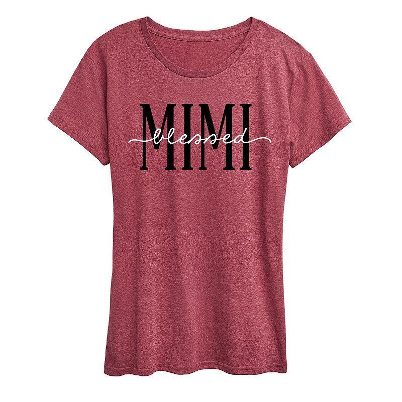 Instant Message Womens Womens Tee Shirts HEATHER - Heather Wine Blessed Mimi Graphic Tee - Women & Plus Product Image