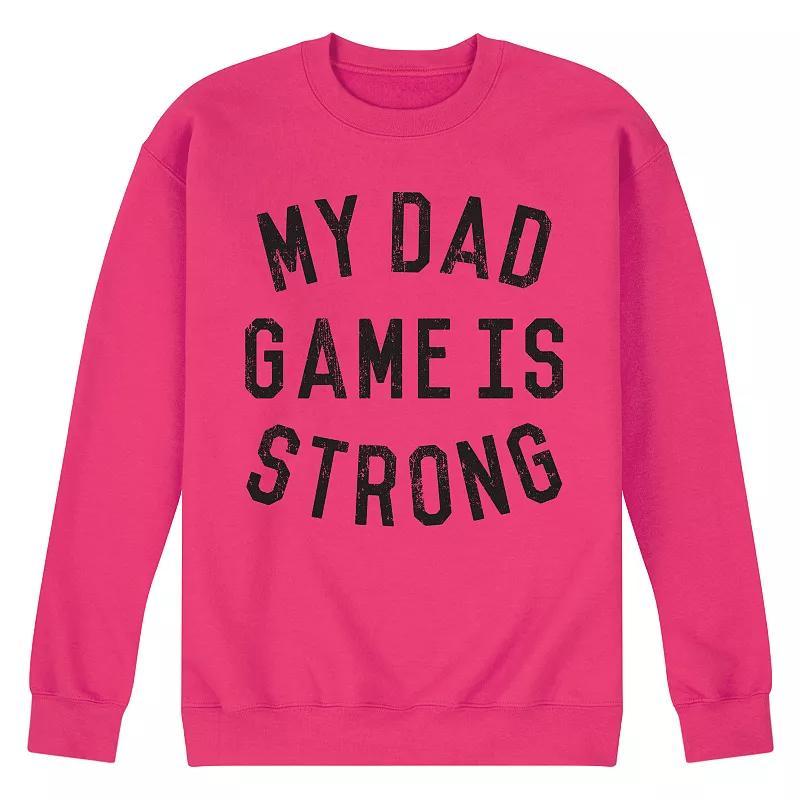 Mens Dad Game Is Strong Fleece Sweatshirt Pink Product Image