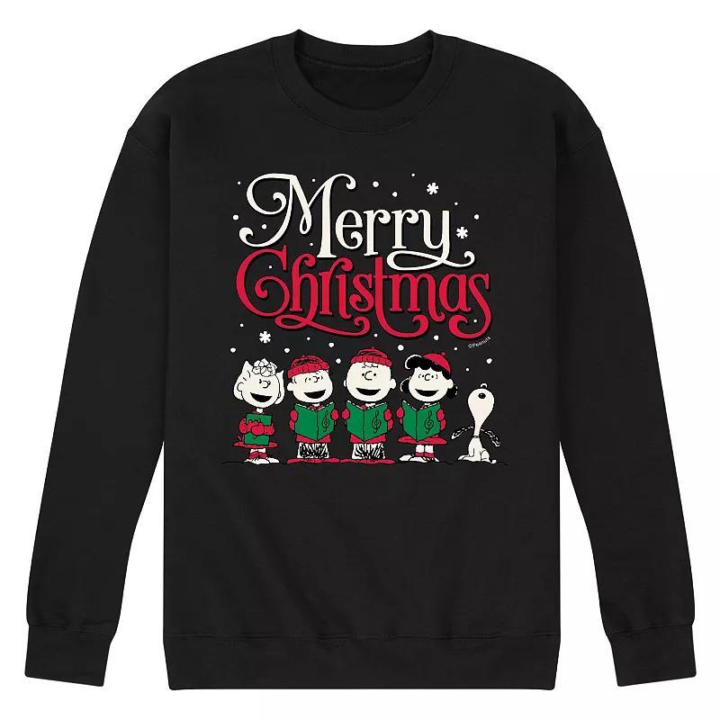 Mens Peanuts Merry Christmas Choir Fleece Sweatshirt Product Image