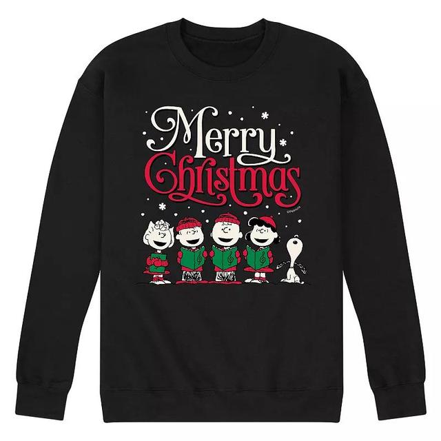 Mens Peanuts Merry Christmas Choir Fleece Sweatshirt Product Image