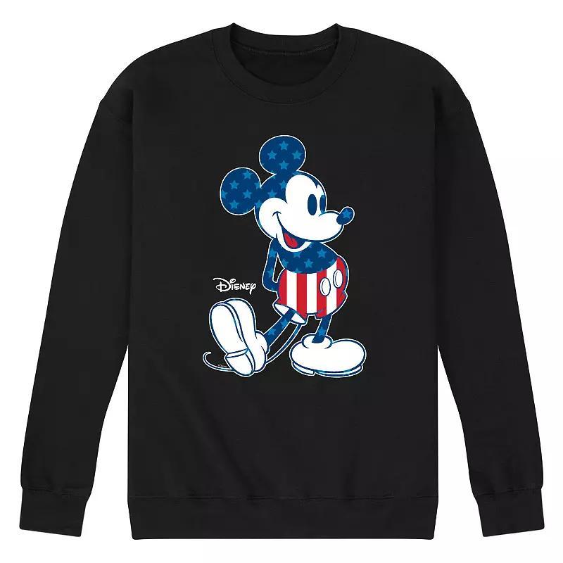 Disneys Mickey Mouse Mens Flag Fleece Sweatshirt Blue Product Image