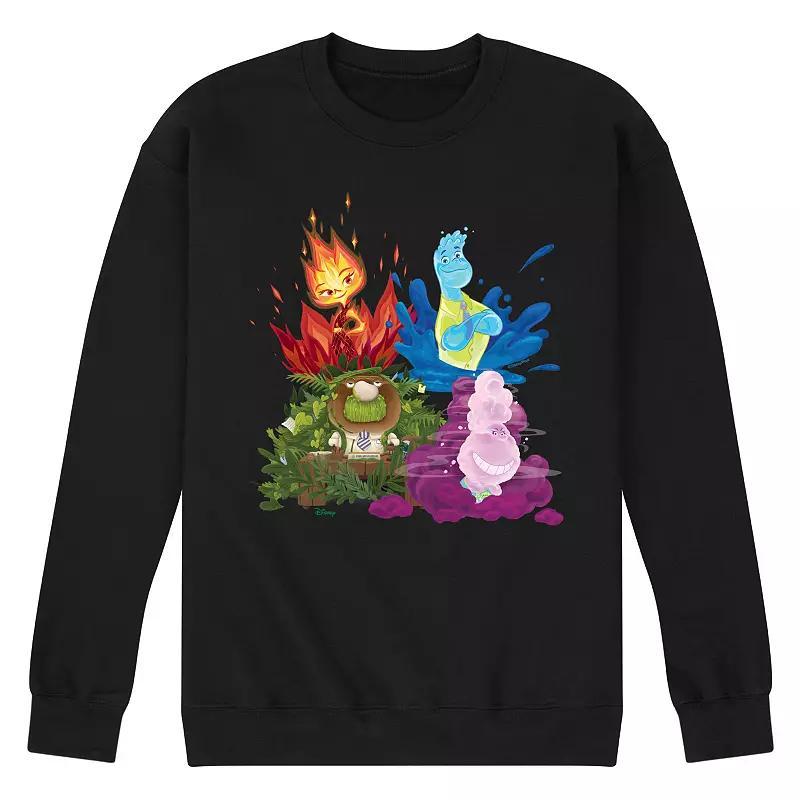 Disneys Elemental Mens Group Fleece Sweatshirt Med Grey Product Image