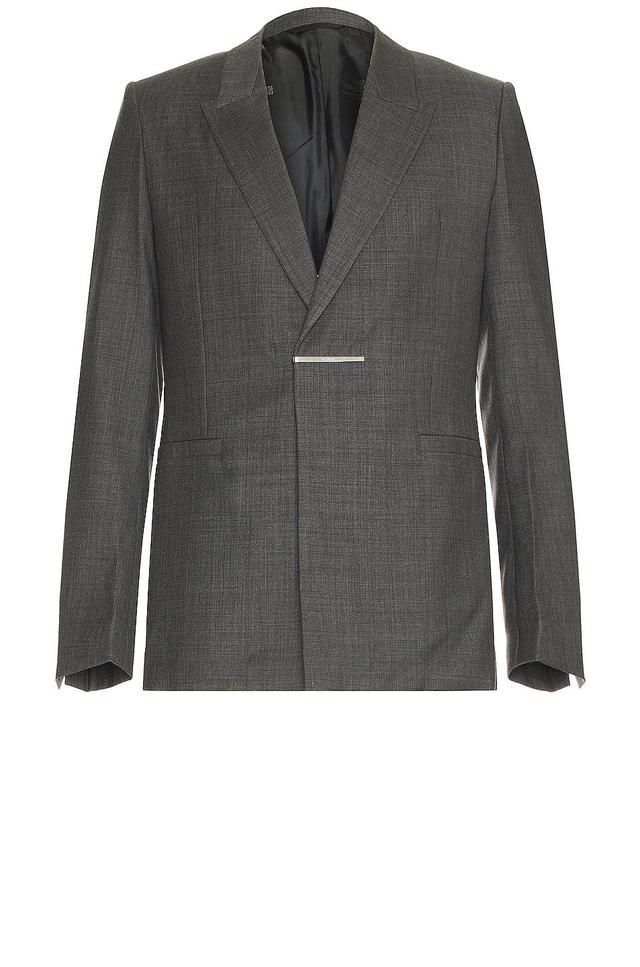 Metal Bar Structured Blazer Jacket Product Image