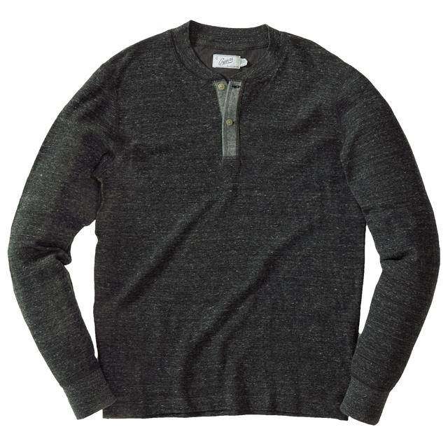 New Windsor Double Cloth Henley - Charcoal Heather Product Image