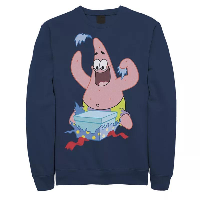 Mens Nickelodeon SpongeBob SquarePants Patrick Star Holiday Sweatshirt Blue Product Image