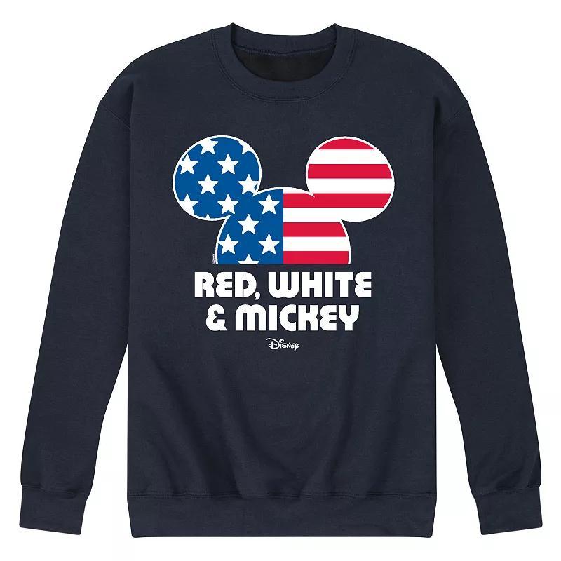 Disneys Mickey Mouse Mens Red White & Mickey Fleece Sweatshirt Product Image