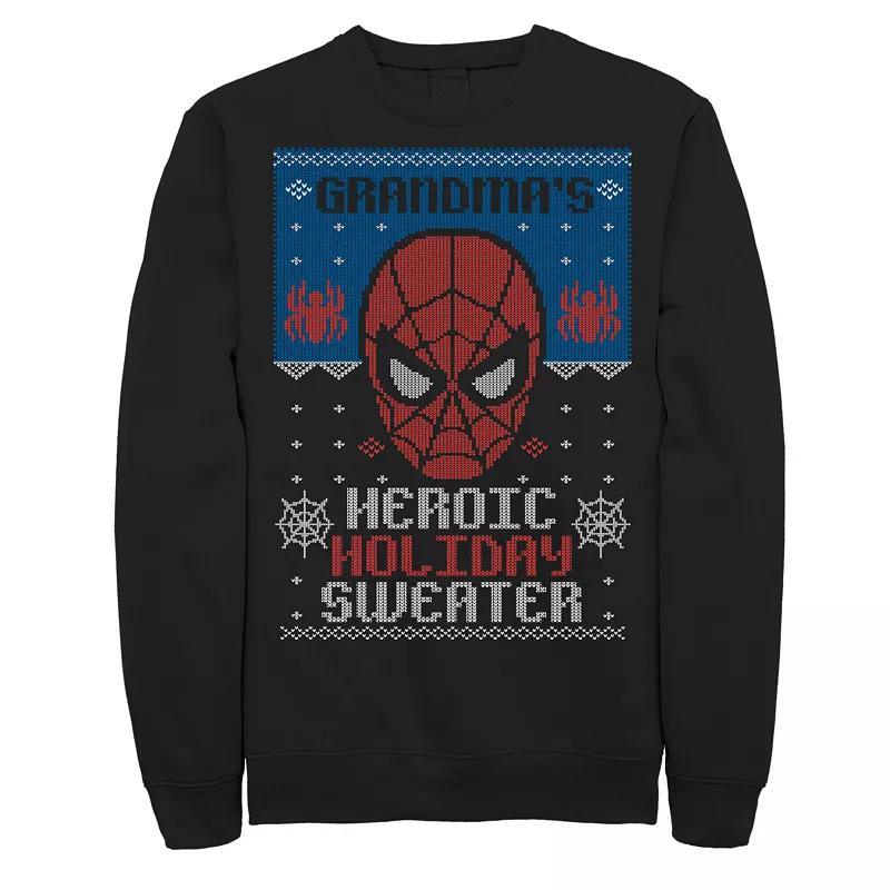 Mens Marvel Spider-Man Aunts Heroic Holiday Christmas Graphic Fleece Pullover Graphic Fleece Pullover Product Image