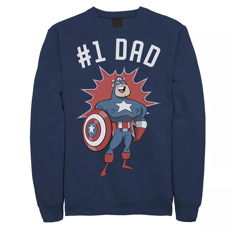 Marvel™ Men's No 1 Dad Crew Fleece Graphic Sweatshirt, Navy, X-Large Product Image