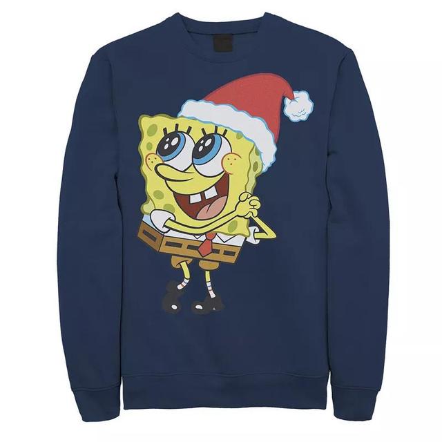 Mens Nickelodeon SpongeBob SquarePants Santa Hat Sweatshirt Product Image