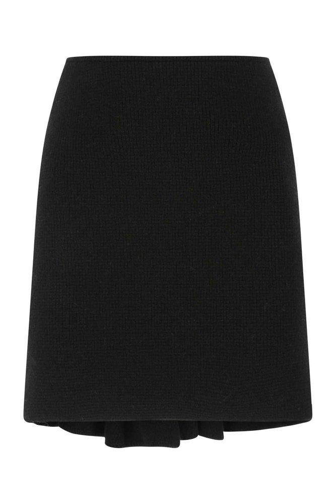 Pleat-detail Knitted Mini Skirt In Black Product Image