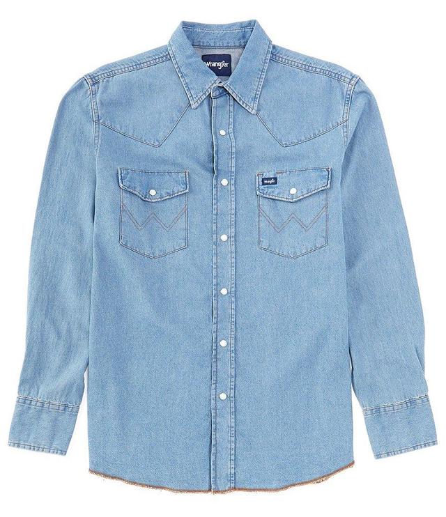 Wrangler® Long Sleeve Denim Western Shirt Product Image