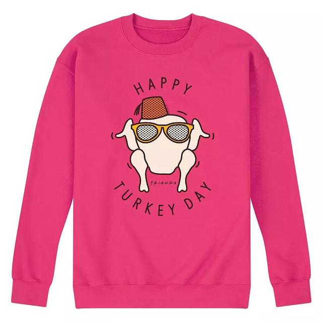 Mens Friends Happy Turkey Day Fleece Sweatshirt Product Image