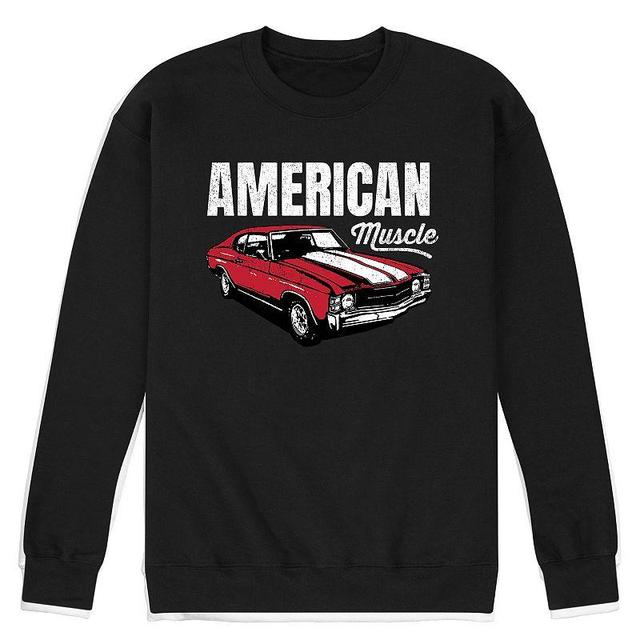 Mens American Muscle Graphic Fleece Sweatshirt Blue Product Image