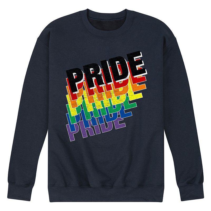 Mens Pride Repeated Fleece Sweatshirt Med Grey Product Image