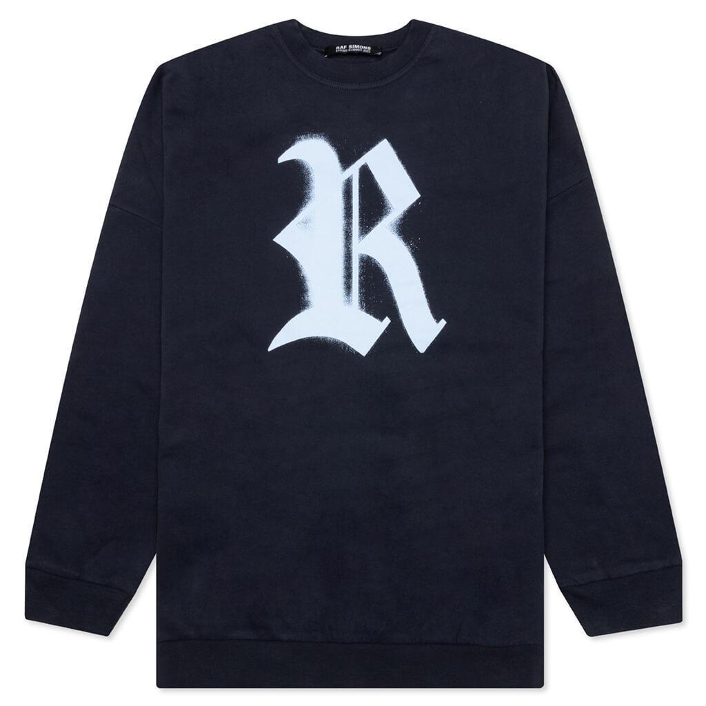 Crewneck Sweater w/ R Print - Dark Navy Male Product Image