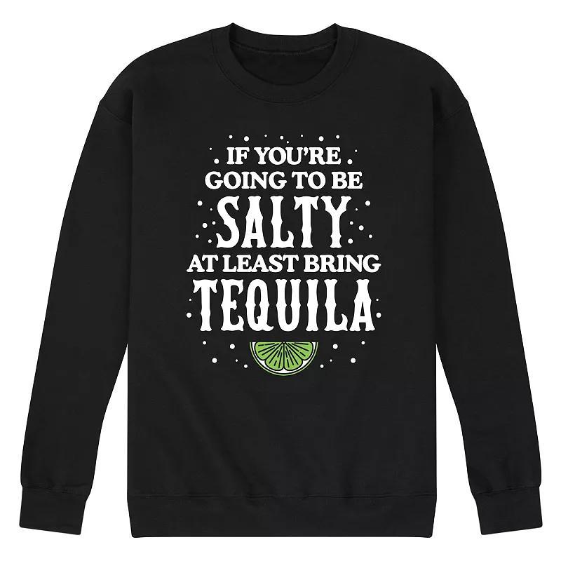 Mens Be Salty Bring Tequila Fleece Sweatshirt Blue Product Image