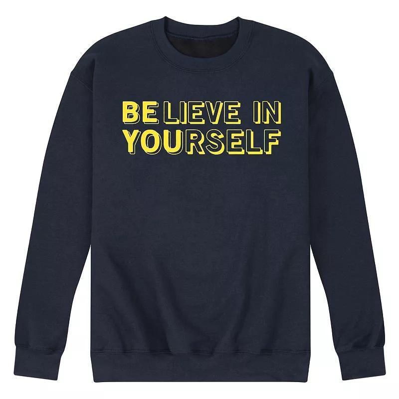 Mens Believe In Yourself Fleece Sweatshirt Pink Product Image