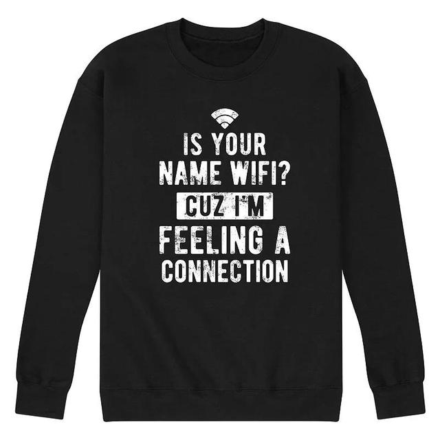 Mens Is Your Name Wifi Connection Sweatshirt Black Product Image