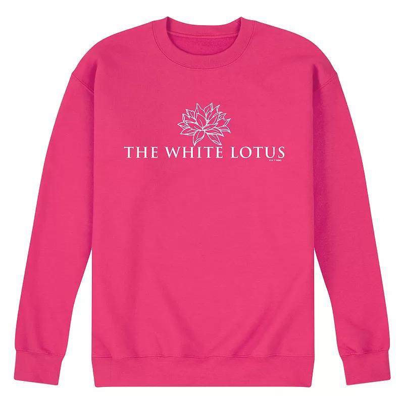 Mens White Lotus Logo Fleece Sweatshirt Pink Product Image