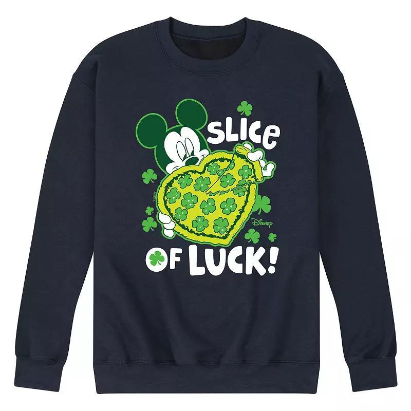 Disneys Mickey Mouse Mens Slice Of Luck Fleece Sweatshirt Blue Product Image