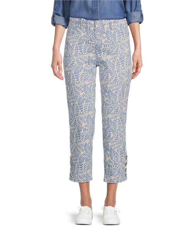 Code Bleu Petite Size Printed High-Rise 5 Pocket Stretch Denim Jeans Product Image