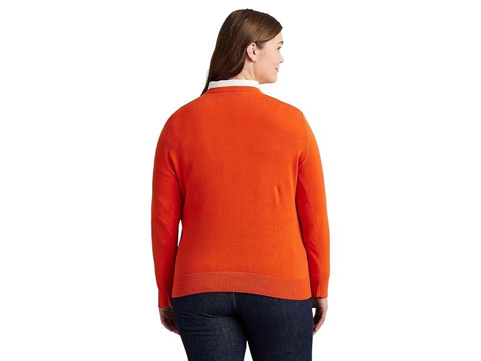 LAUREN Ralph Lauren Plus-Size Cotton-Blend Sweater (Harvest Orange) Women's Sweater Product Image