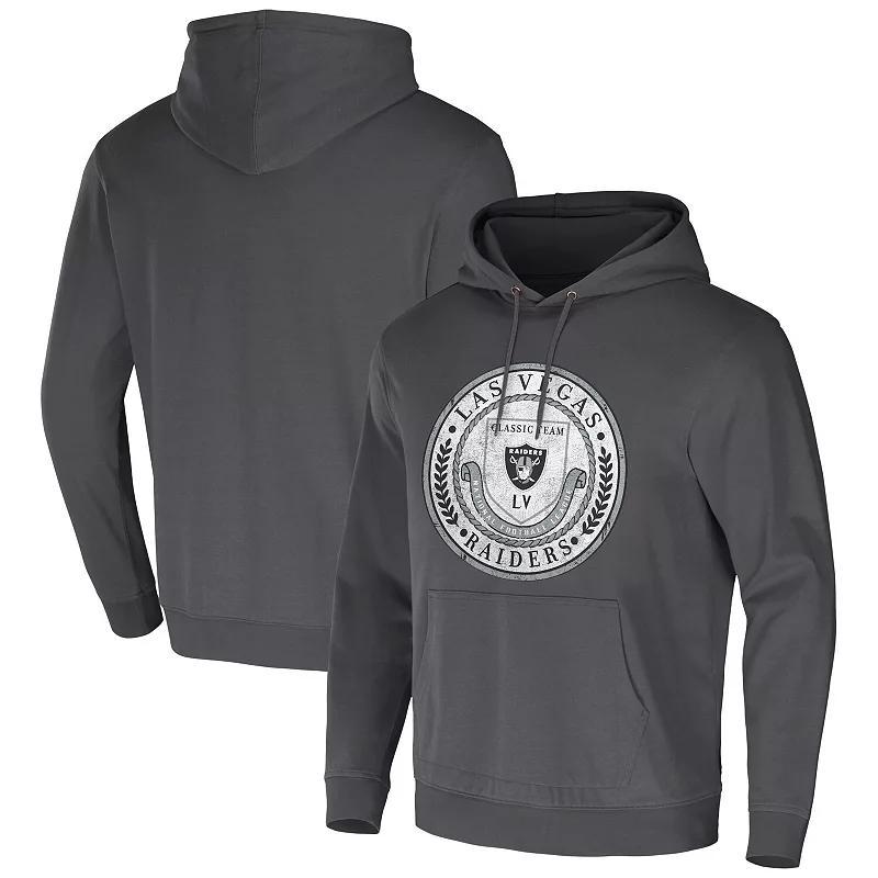 Mens NFL x Darius Rucker Collection by Fanatics Charcoal Las Vegas Raiders Washed Pullover Hoodie Product Image