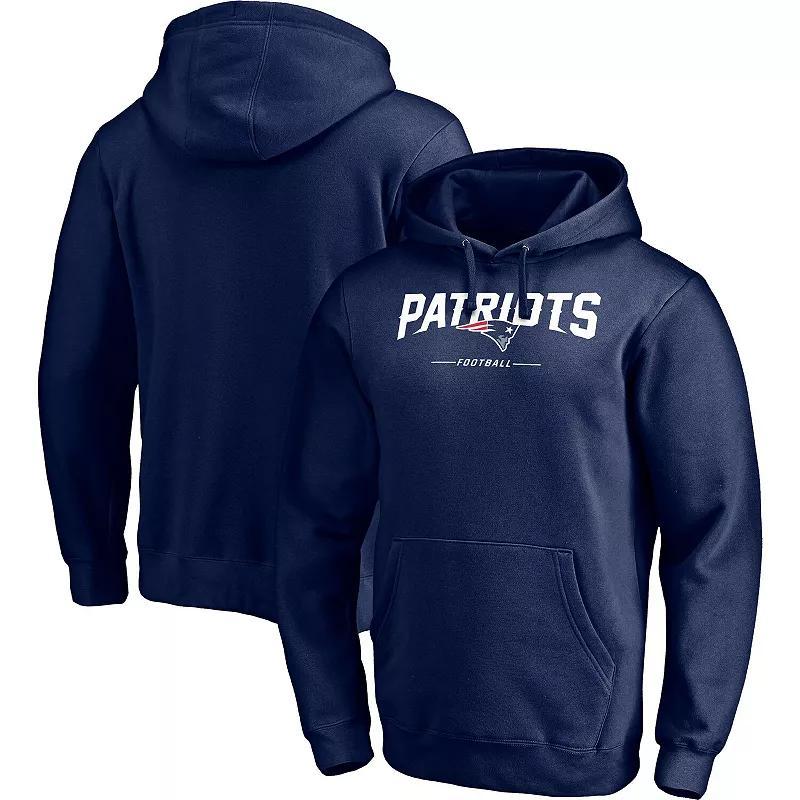 Mens Fanatics New England Patriots Logo Team Lockup Fitted Pullover Hoodie Blue Product Image