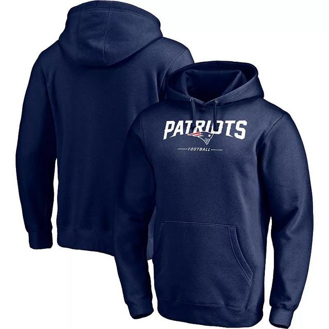 Mens Fanatics New England Patriots Logo Team Lockup Fitted Pullover Hoodie Blue Product Image