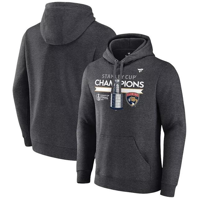 Mens Fanatics Heather Charcoal Florida Panthers 2024 Stanley Cup Champions Locker Room Big & Tall Pullover Hoodie Product Image