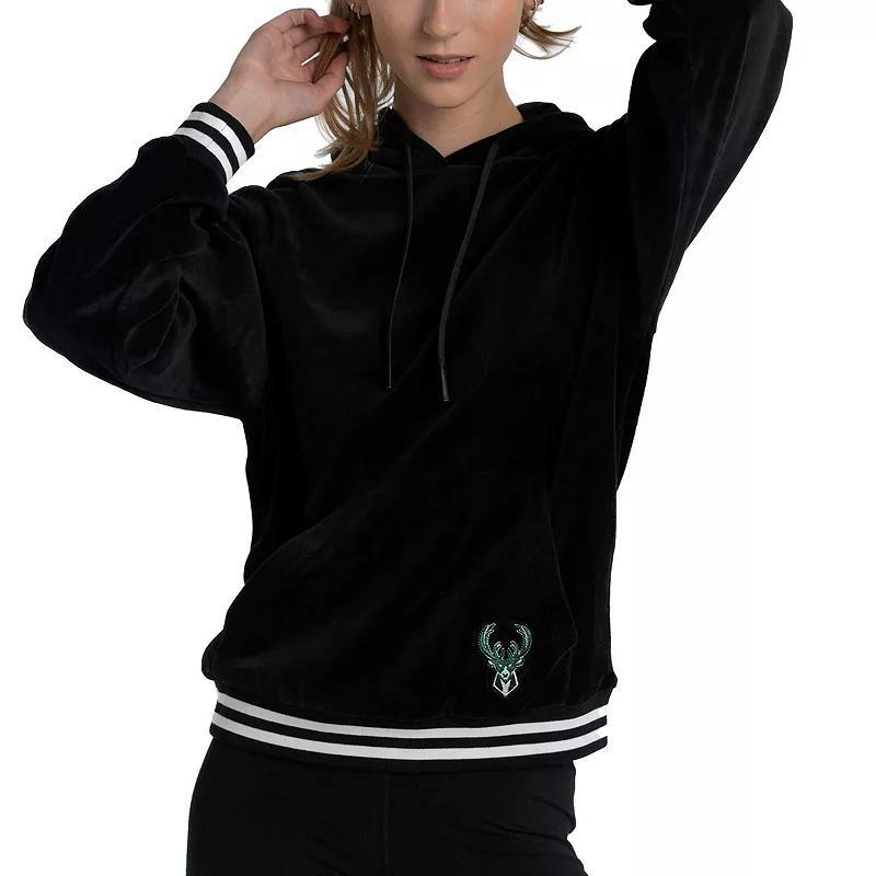 Womens Lusso Chicago Bulls Nellie Oversized Velour Pullover Hoodie Product Image