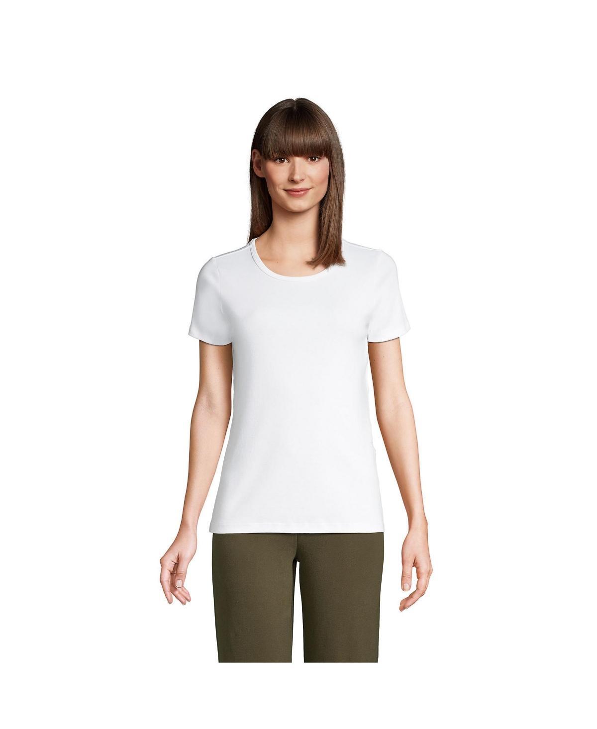 Womens Lands End All-Cotton Crewneck Tee Product Image