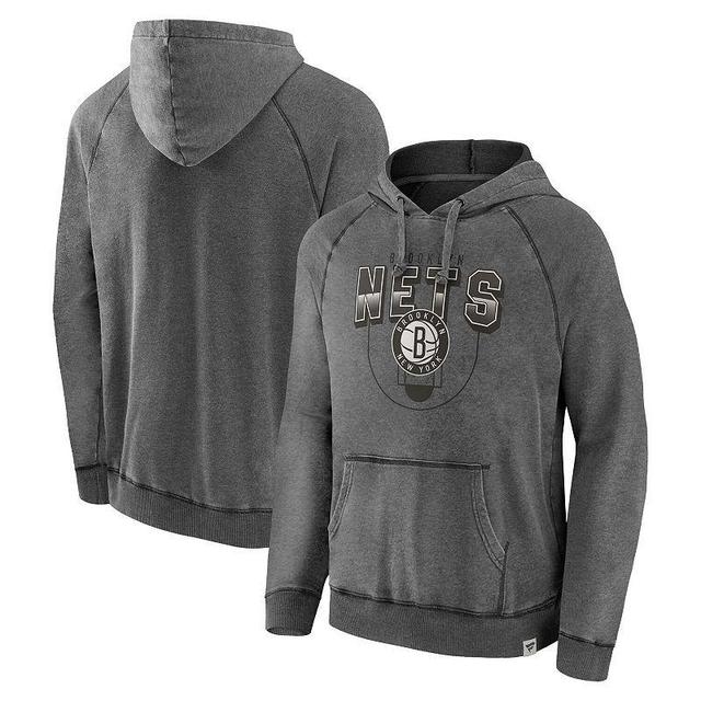 Mens Fanatics Branded Gray Brooklyn Nets Acquisition True Classics Vintage Snow Wash Pullover Hoodie Product Image