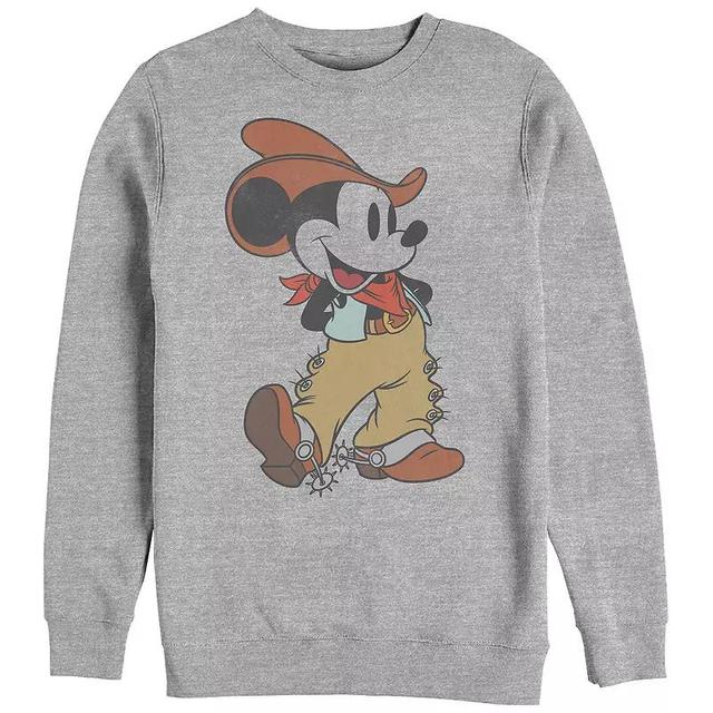 Mens Disneys Mickey Mouse Cowboy Pose Sweatshirt Athletic Grey Product Image